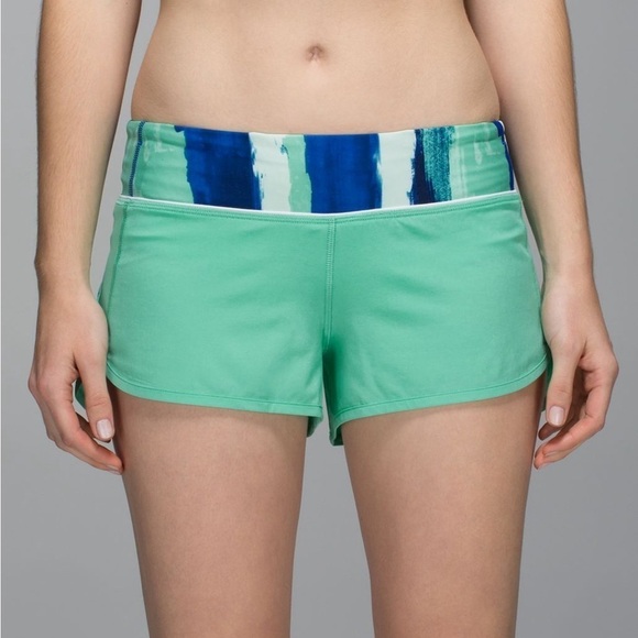 Lululemon Speed Short *4-way Stretch Menthol / Brush Strokes Harbor Blue Menthol - Picture 2 of 12